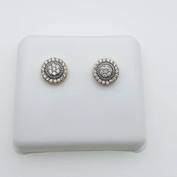 14K Gold Plated Cubic Zircon Earrings, INUS1BR143 - Picture 5 of 9